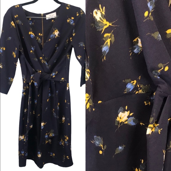 Closet London Blue Liberty Floral Faux Wrap Dress US 8 - Picture 1 of 13